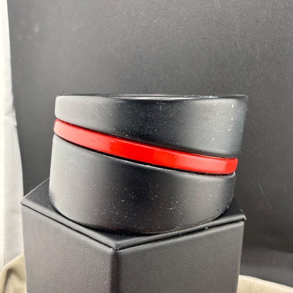 Vintage Bangle Bracelet Retro Black and Red 8.5"